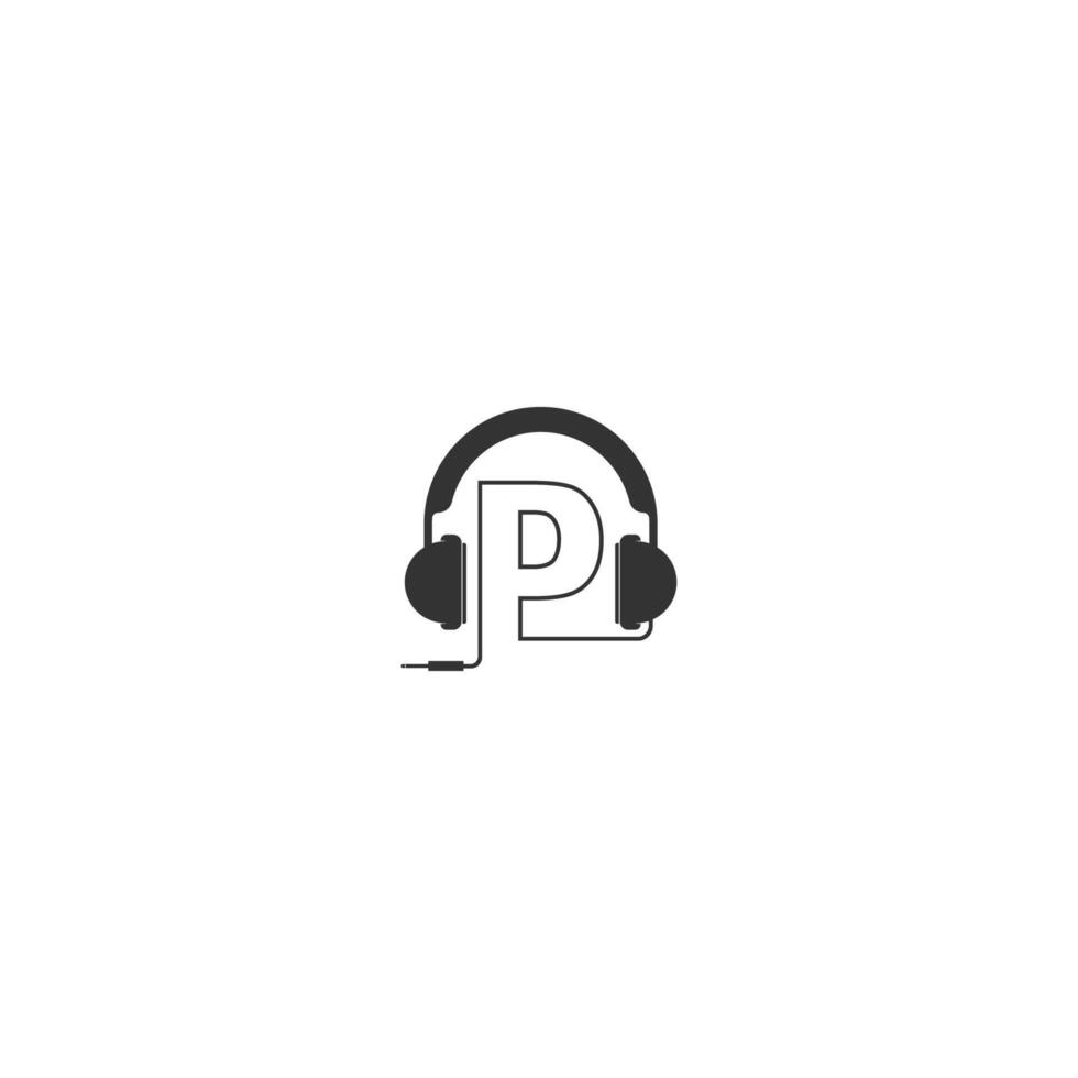 buchstabe p und podcast-logo vektor