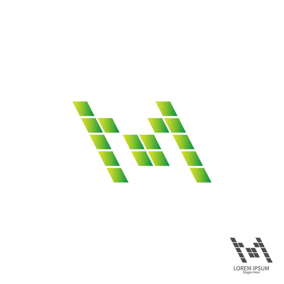Buchstabe m quadratisches Logo-Symbol-Konzeptdesign vektor