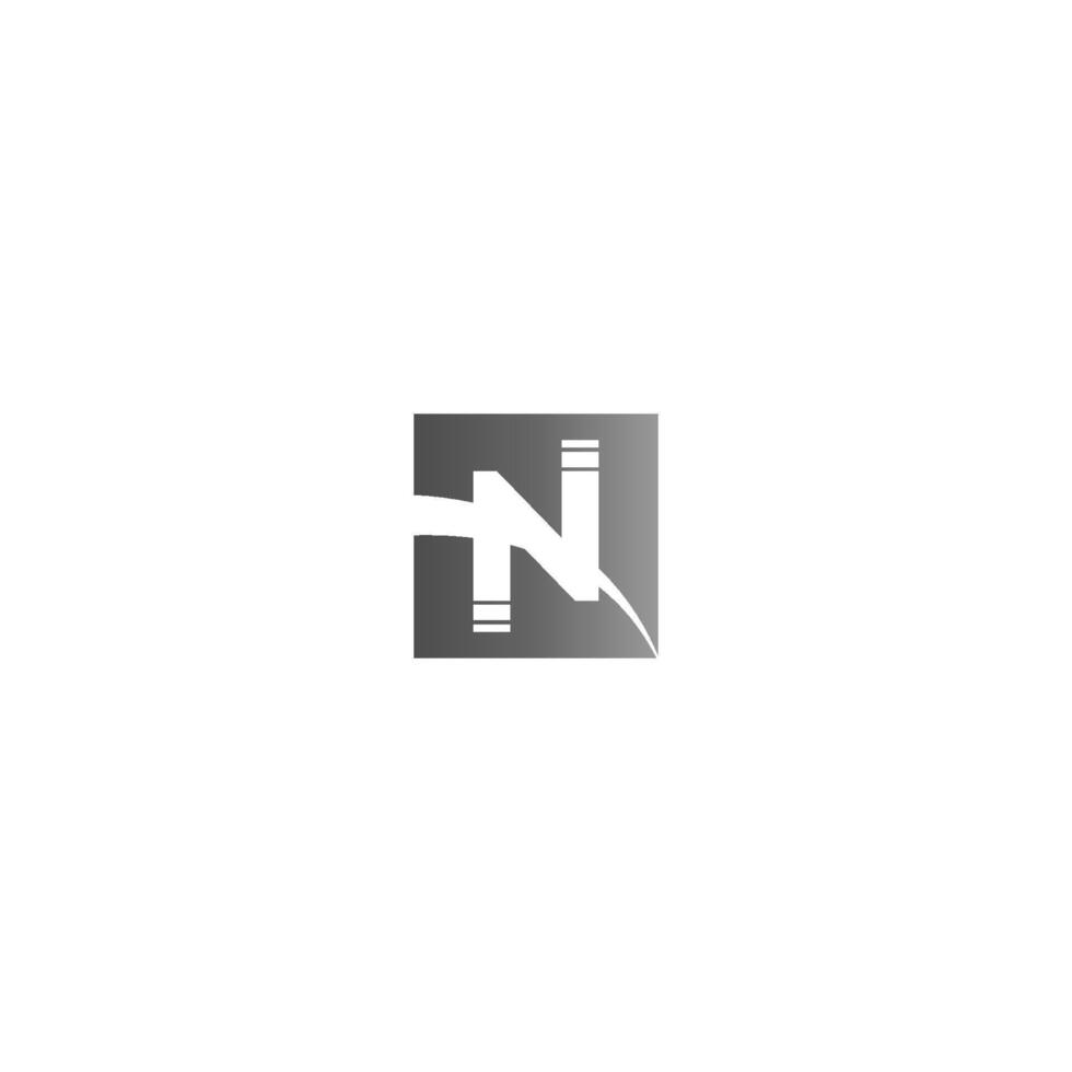 quadratisches n-Logo-Briefdesign vektor