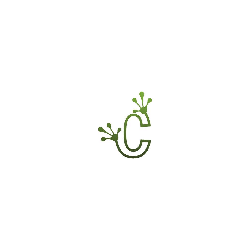 bokstaven c logotyp design groda fotspår konceptikon vektor