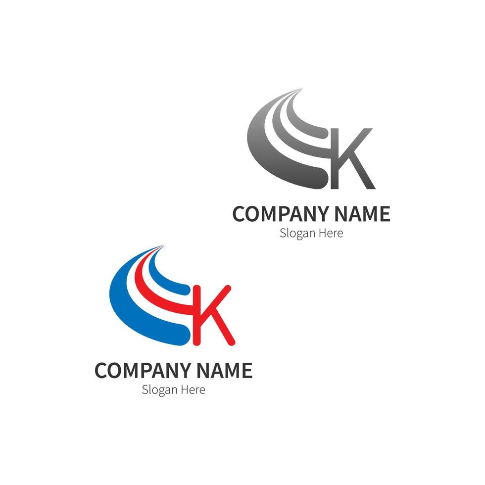 Buchstabe k Logo Business Template Vektor