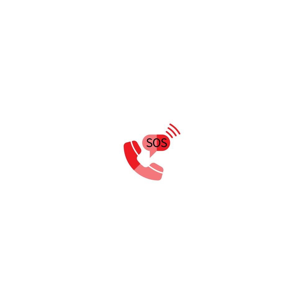 Telefonanruf SOS-Symbol-Logo-Vektor vektor