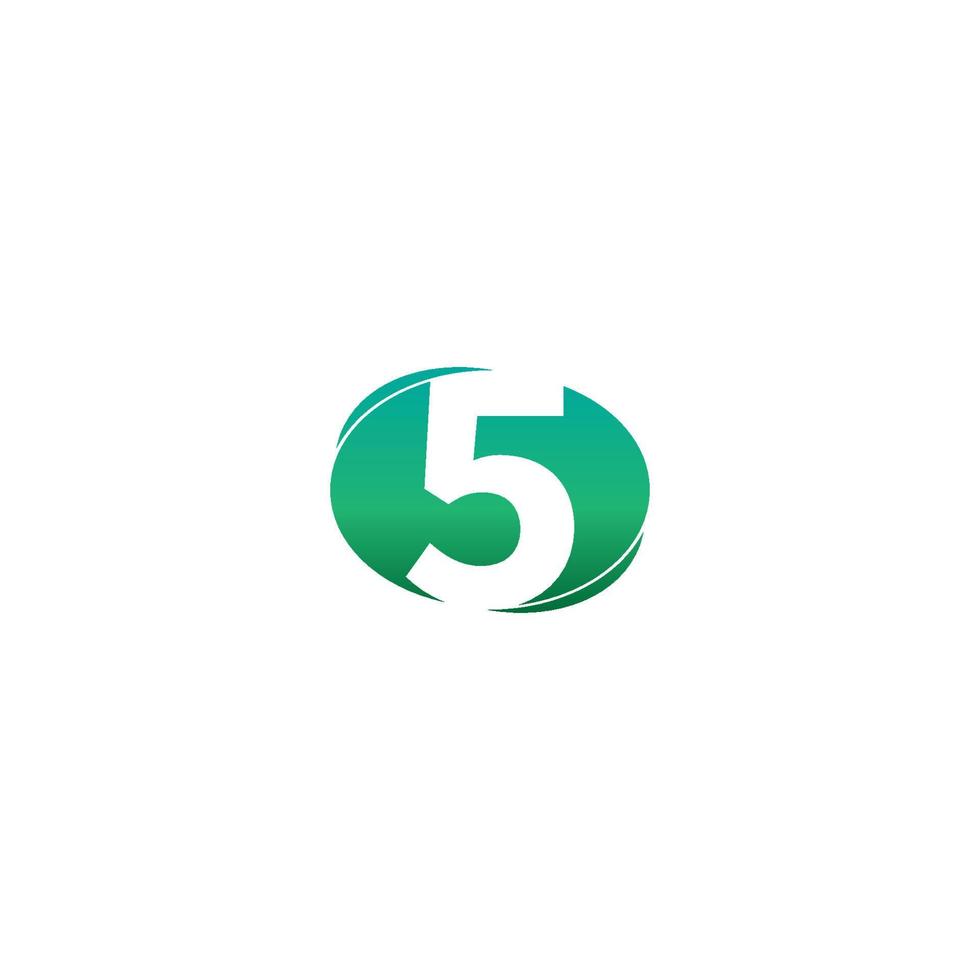 Nummer 5 Symbol Logo kreatives Design vektor