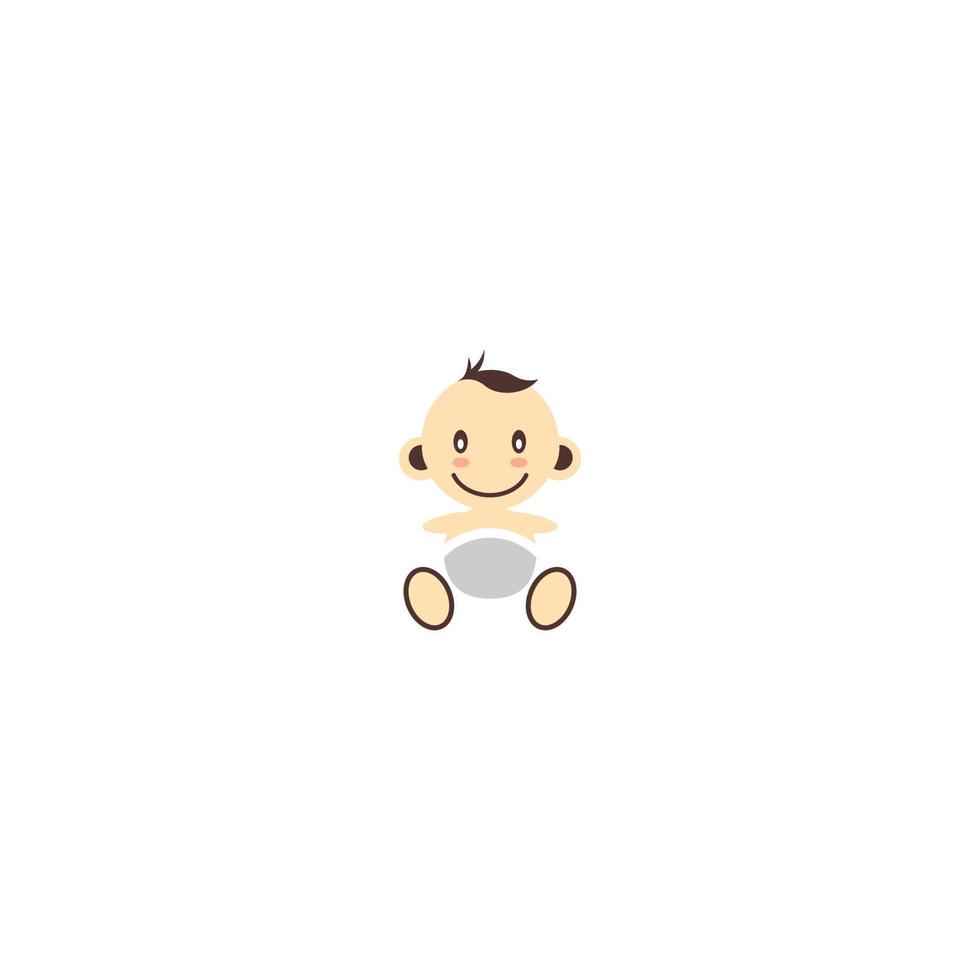 Baby niedliches Logo-Icon-Konzept vektor