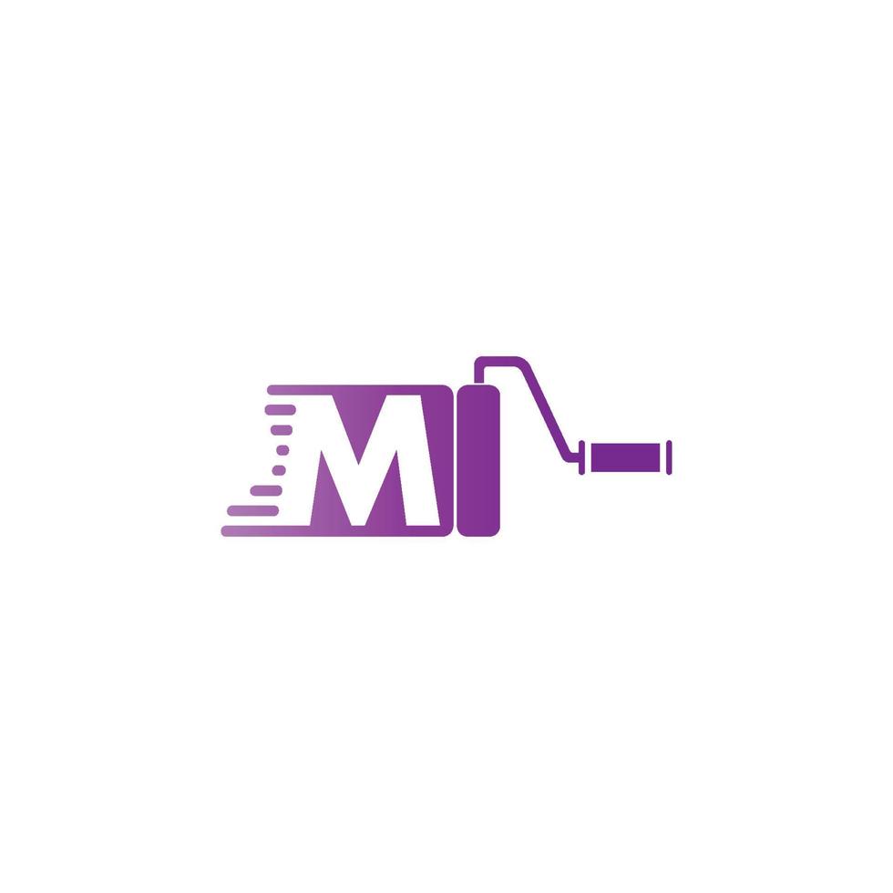 måla logotyp bokstaven m design vektor