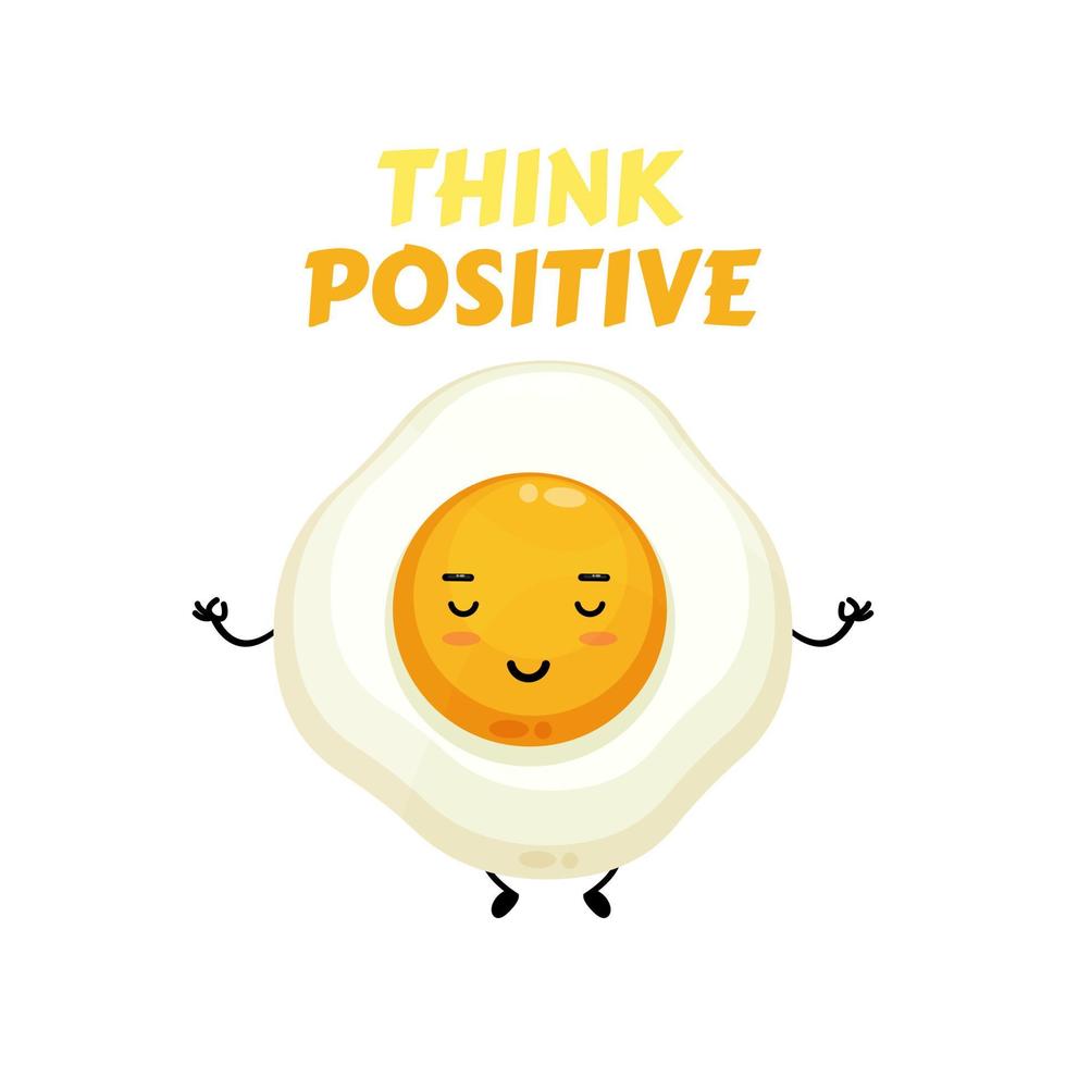 positivt tänkande, söta ägg gör meditation vektor