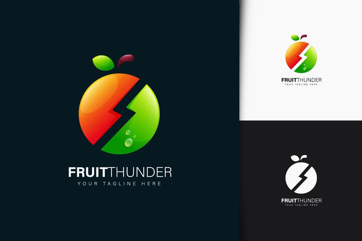 frukt åska logotyp design med gradient vektor