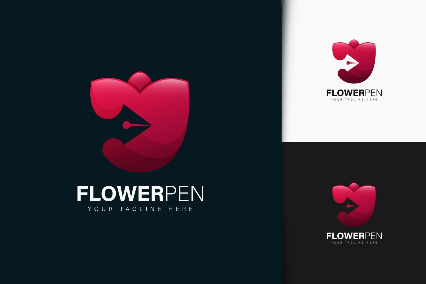 Blumenstift-Logo-Design mit Farbverlauf vektor