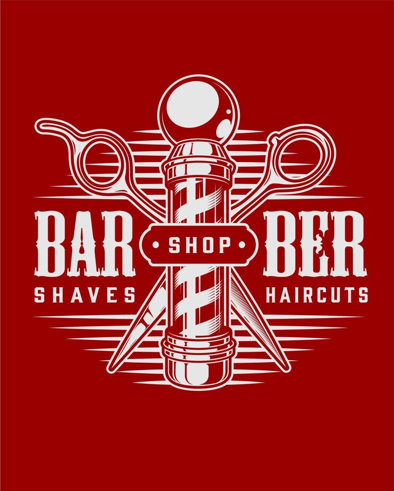 minimalistisk logotyp vektordesign för barbershop vektor