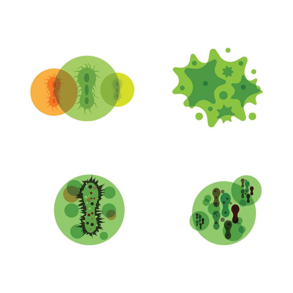 bakteriell logotyp mall vektor symbol natur