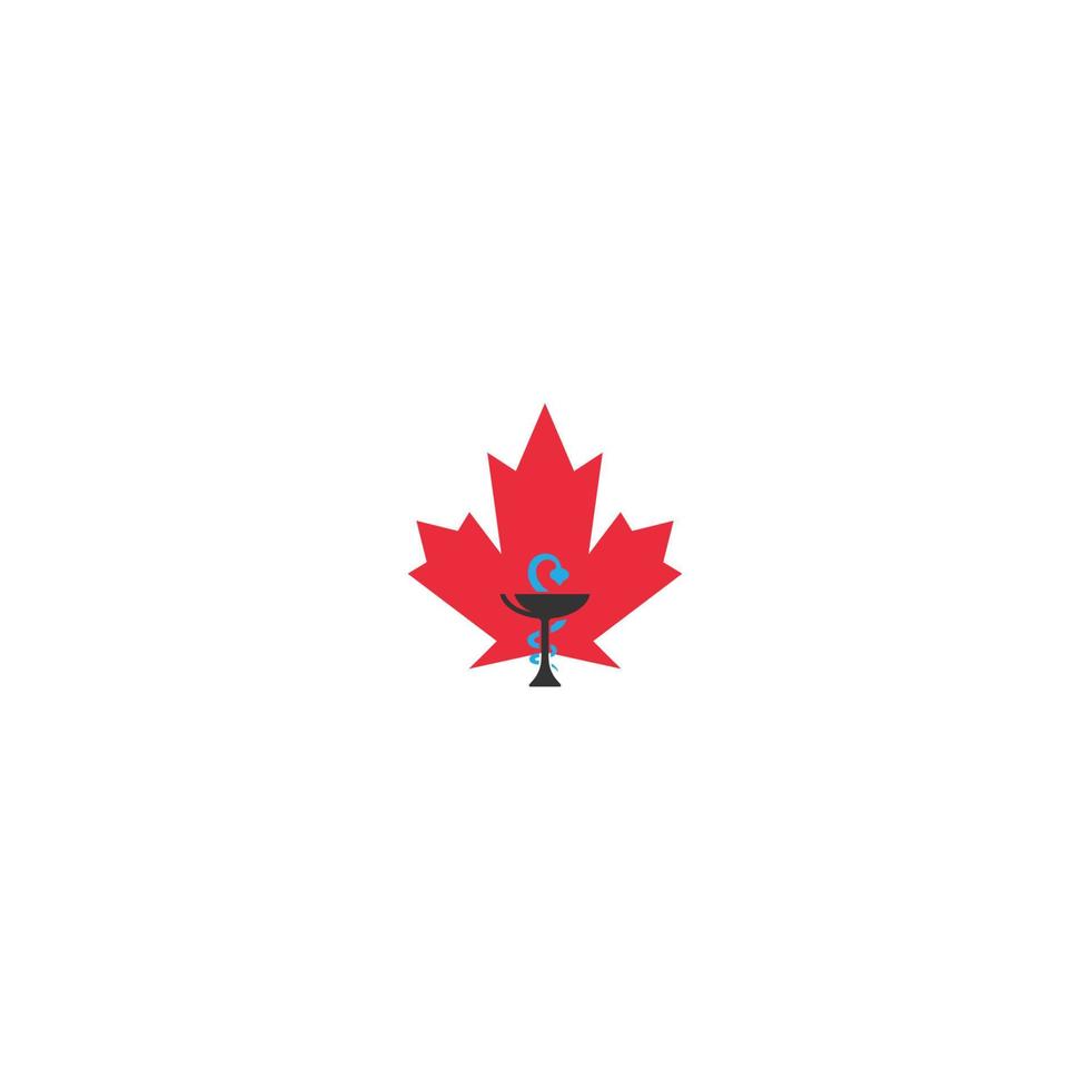 maple leaf medicinsk apotek logotyp ikon vektor