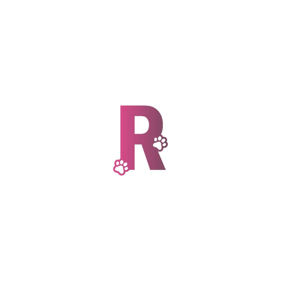 buchstabe r logo design hundespuren konzept vektor