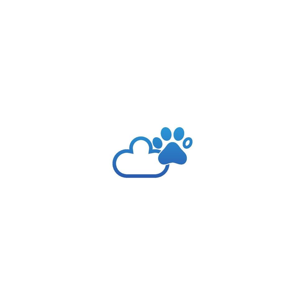 Hund Fußabdruck Cloud-Logo-Design-Konzept vektor