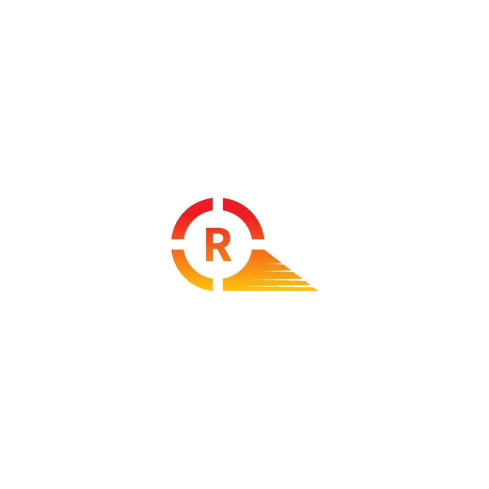Kreis r Logo Brief Designkonzept in Verlaufsfarben vektor