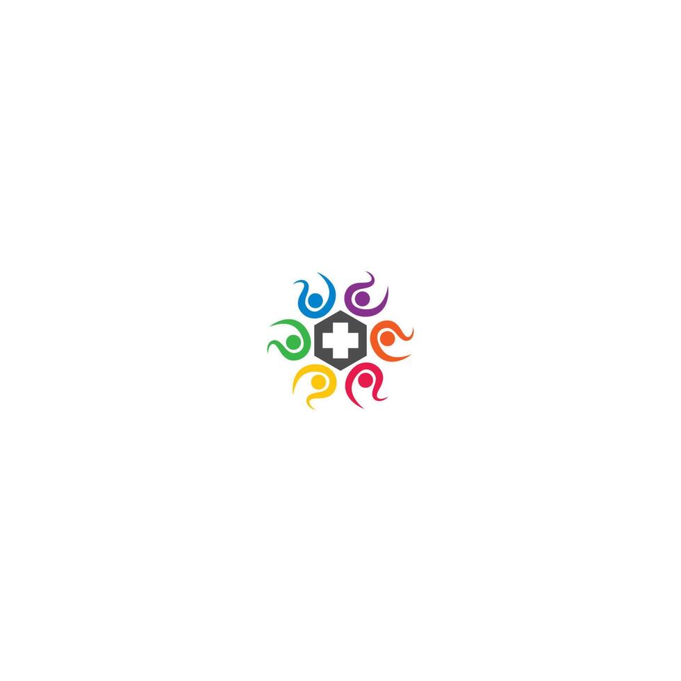 samhällsvård, sjukhusvård, klinik vård logotyp ikon vektor