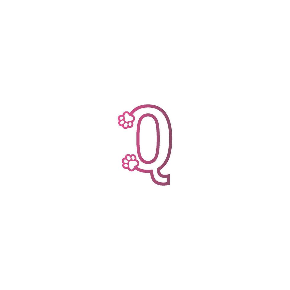 buchstabe q logo design hundespuren konzept vektor