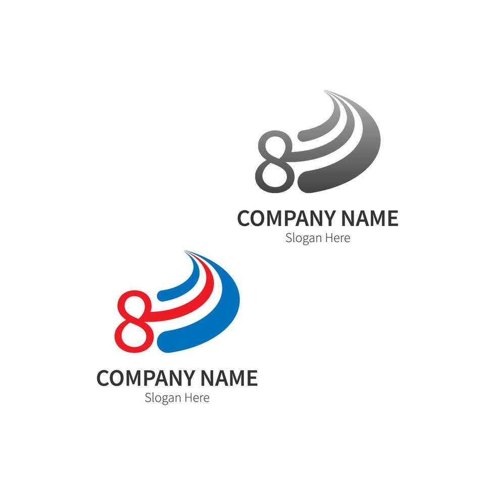 Nummer 8 Logo Business Template Vektor