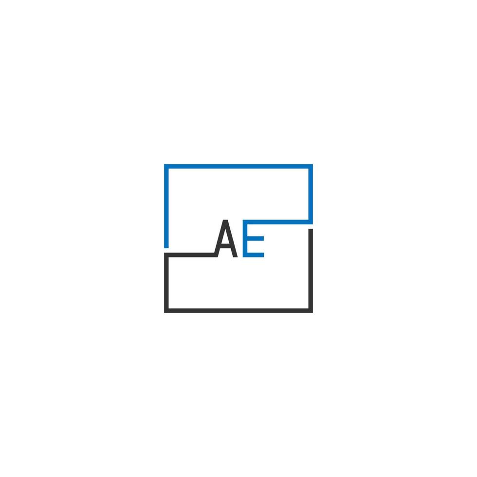 ae logotyp brev designkoncept vektor