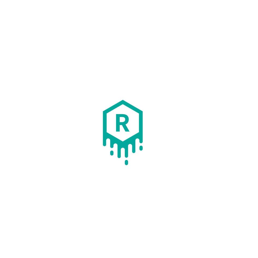 bokstaven r logotyp i grön färg designkoncept vektor