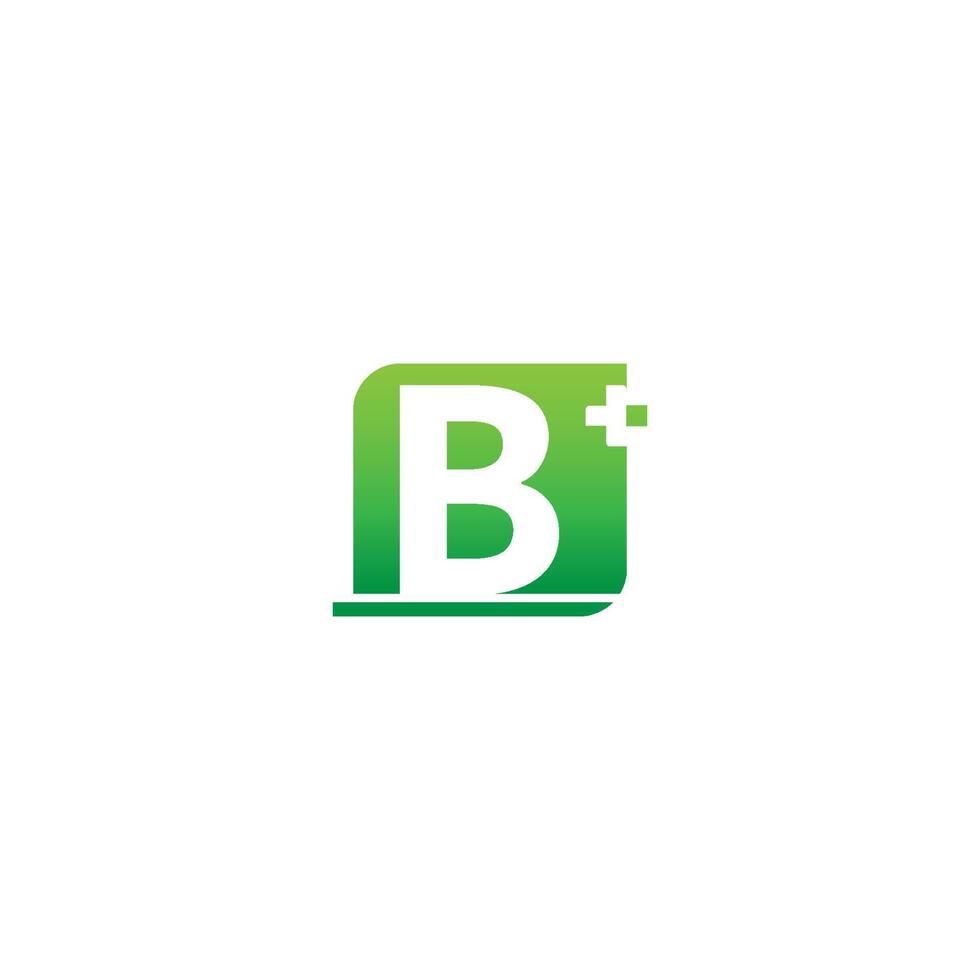 bokstaven b logotyp ikon med medicinsk kors design vektor