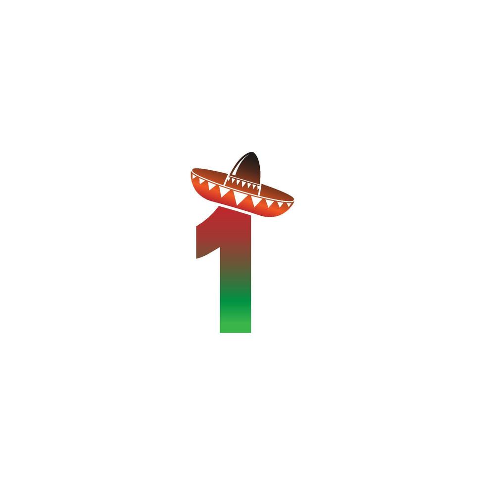 Konzeptdesign für mexikanischen Hut Nummer 1 vektor