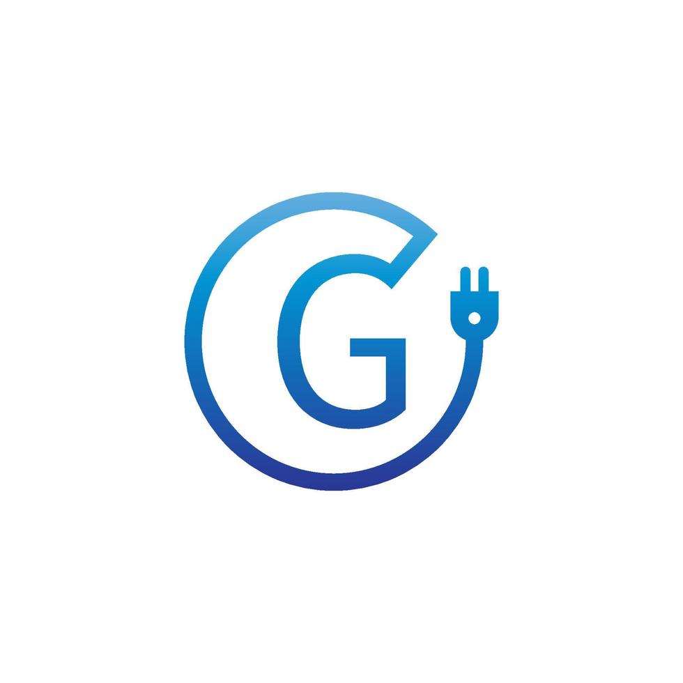 stromkabel, das buchstabe g logo bildet vektor