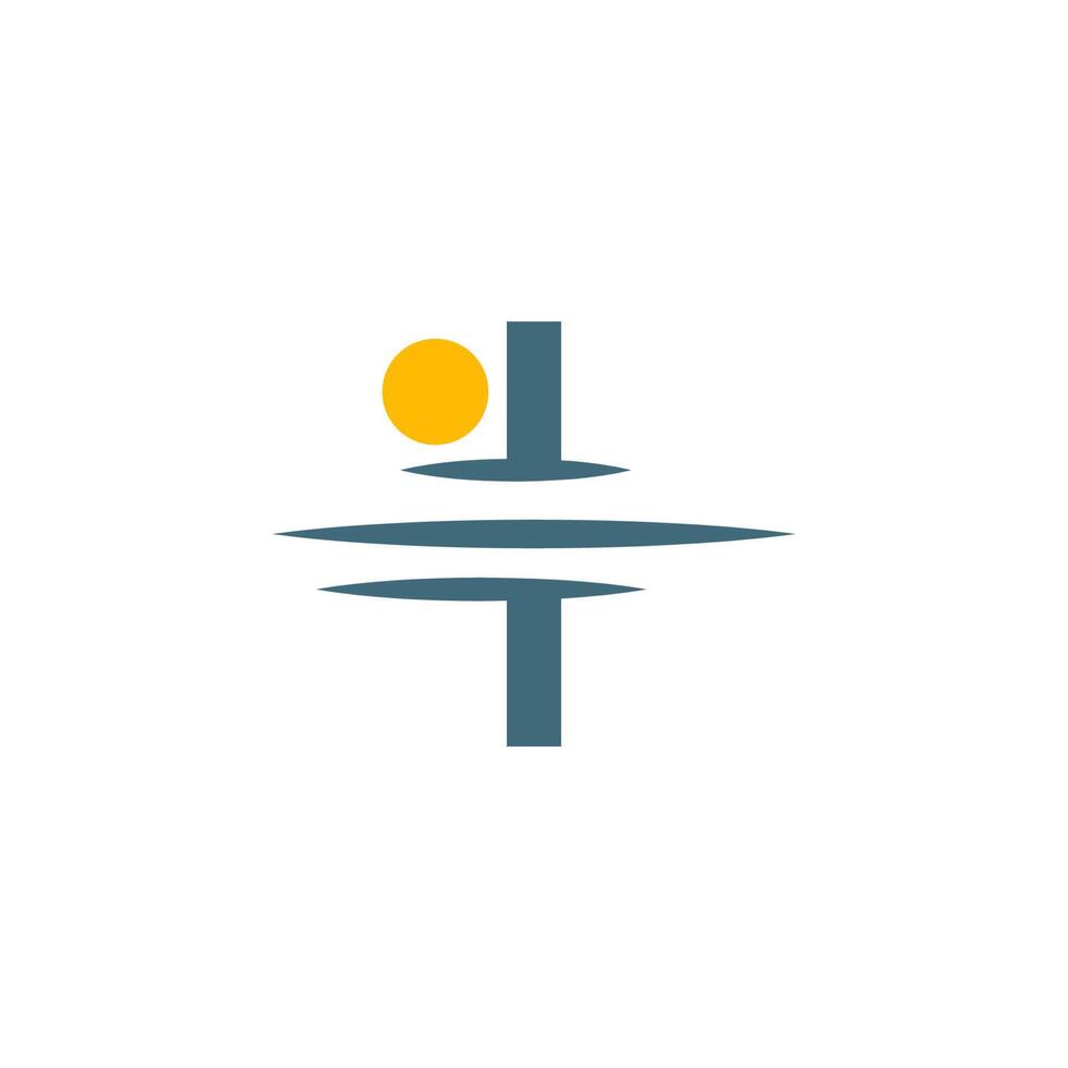 Logo-Icon-Buchstabe i mit Sunset-Icon-Design vektor