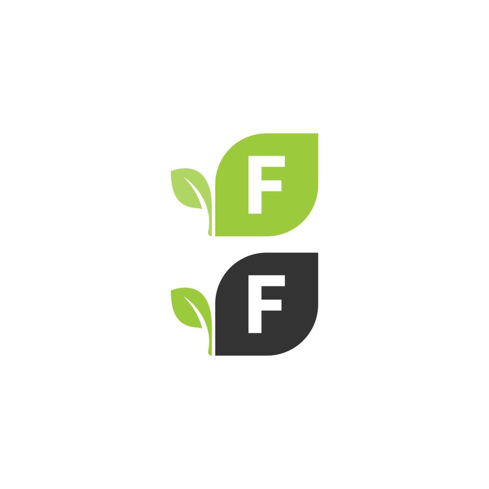 Buchstabe f Logo Blatt Symbol Designkonzept vektor