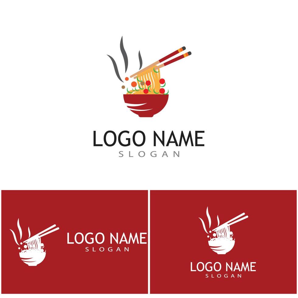 Nudeln Logo Vorlage Vektor Symbol Design