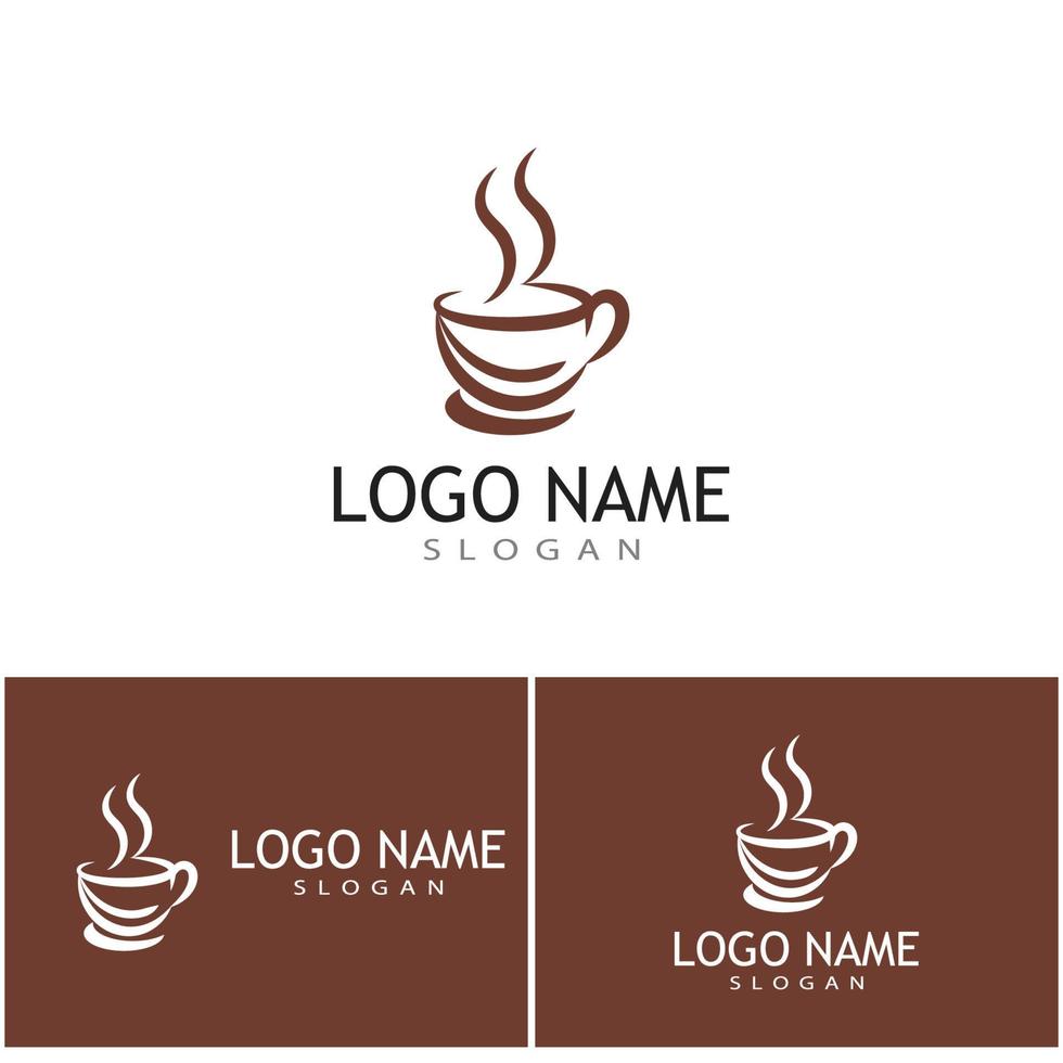 kaffekopp logotyp mall vektor ikon design