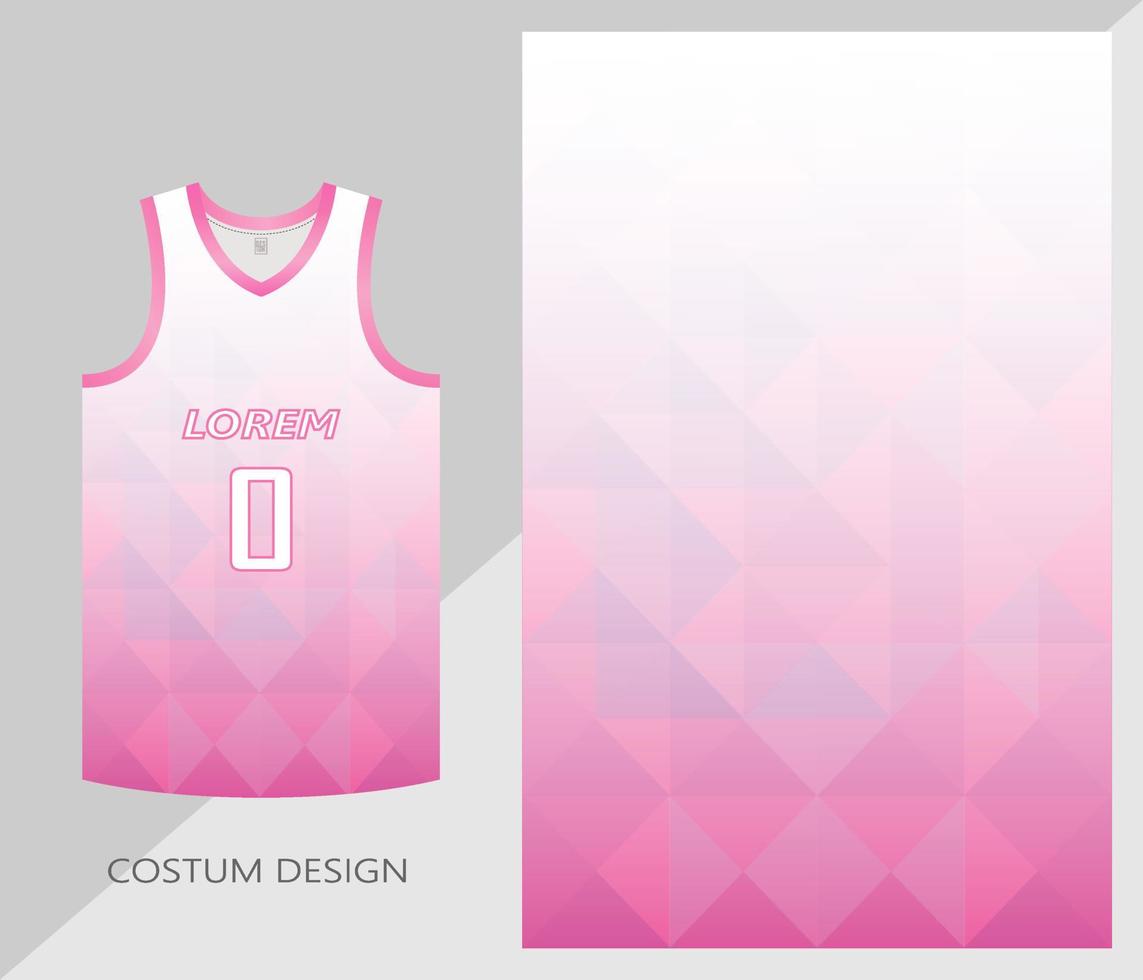 Basketball-Trikot-Muster-Design-Vorlage. rosa abstrakter hintergrund für stoffmuster. Basketball-, Lauf-, Fußball- und Trainingstrikots. Vektor-Illustration vektor