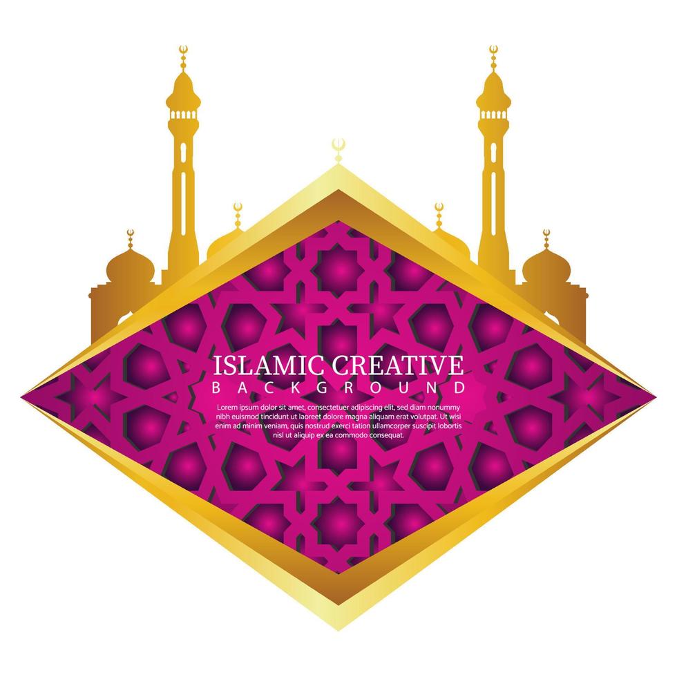 elegantes Design des Moscheentors. islamischer kreativer hintergrund mit islamischem mosaik und moscheenvektor vektor