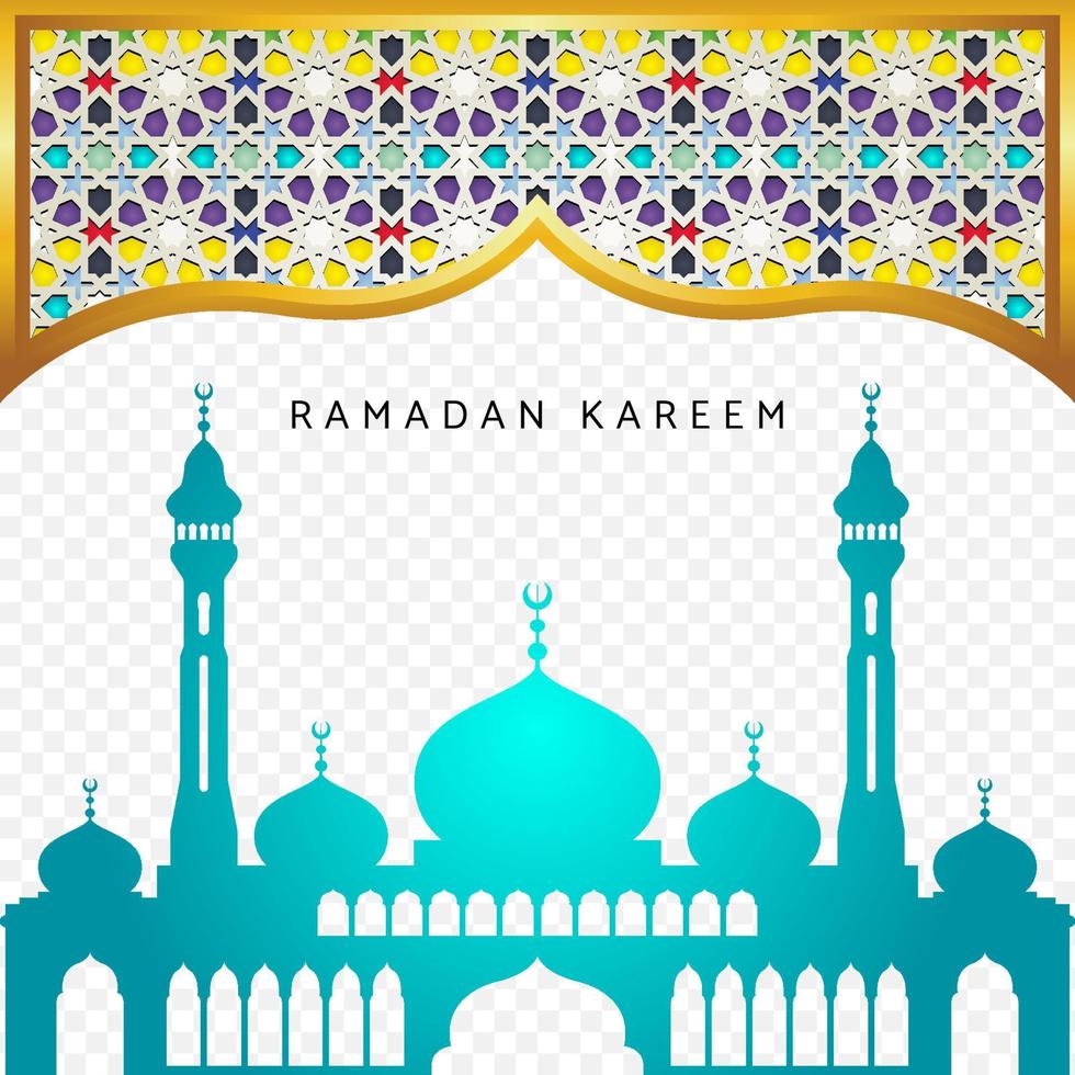 ramadan kareem hintergrund mit islamischem mosaik und moscheevektor vektor