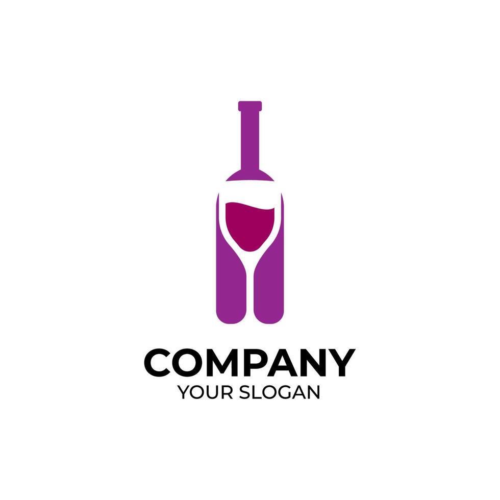 Weinflaschen-Logo-Design vektor