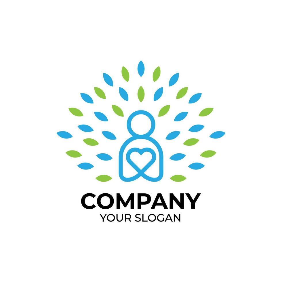 Logo-Design für Menschenpflege vektor
