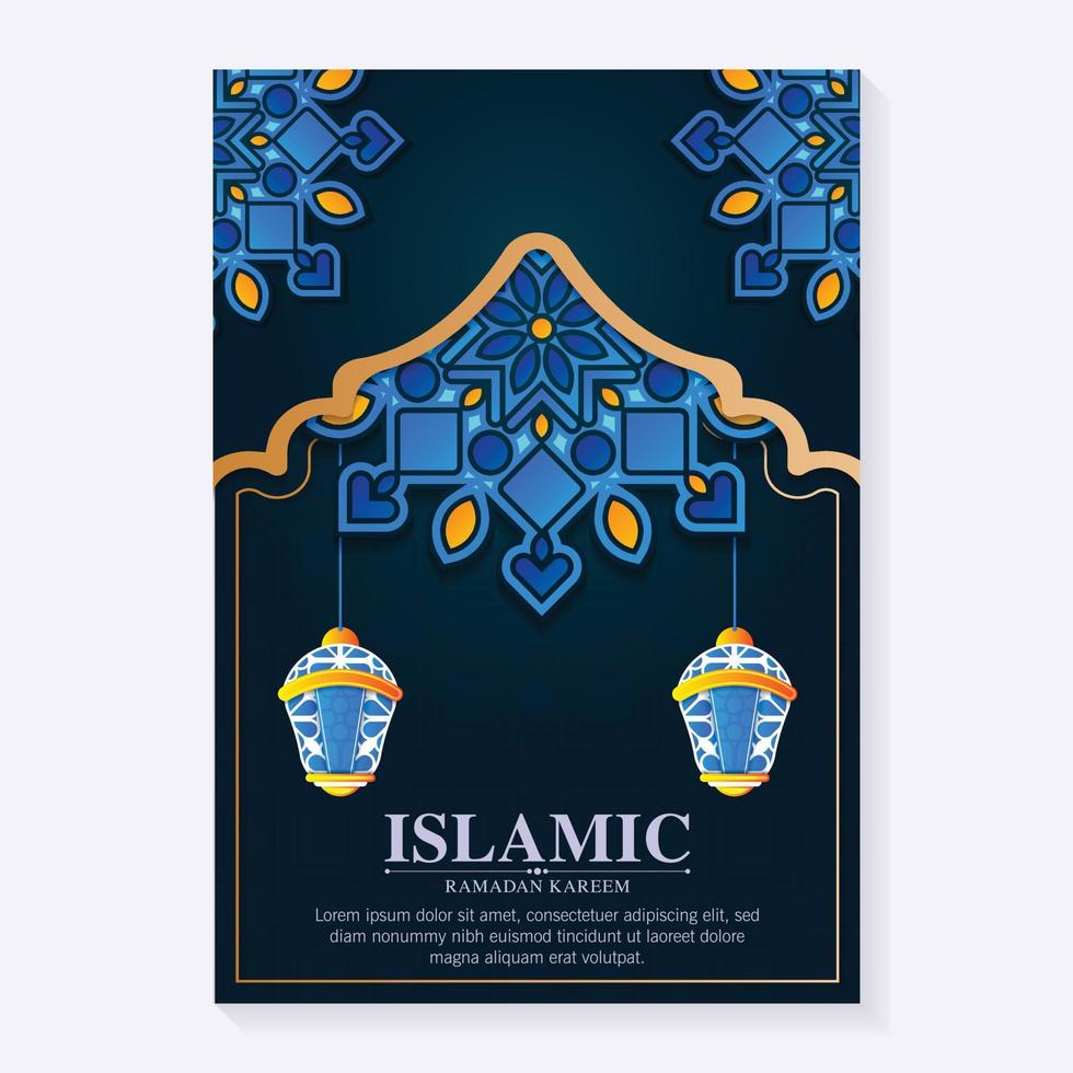 buntes ramadan kareem islamisches plakat vektor