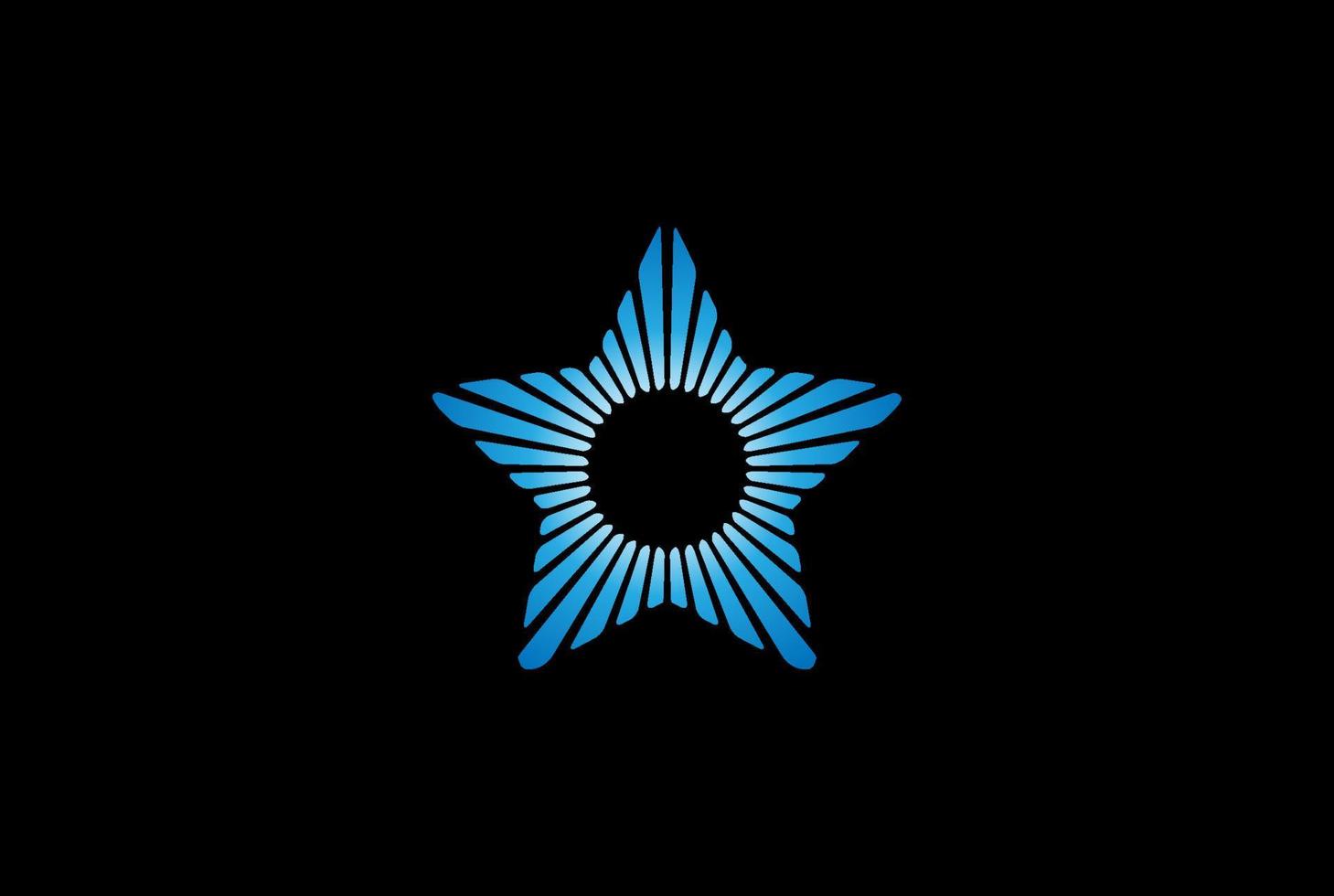 geometrischer moderner blauer Sonnenstern-Logo-Designvektor vektor