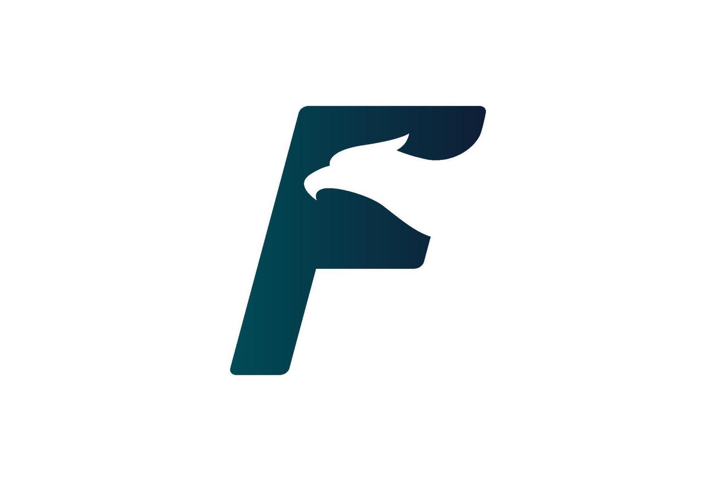 anfangsbuchstabe f für falcon hawk adler vogel logo design vektor