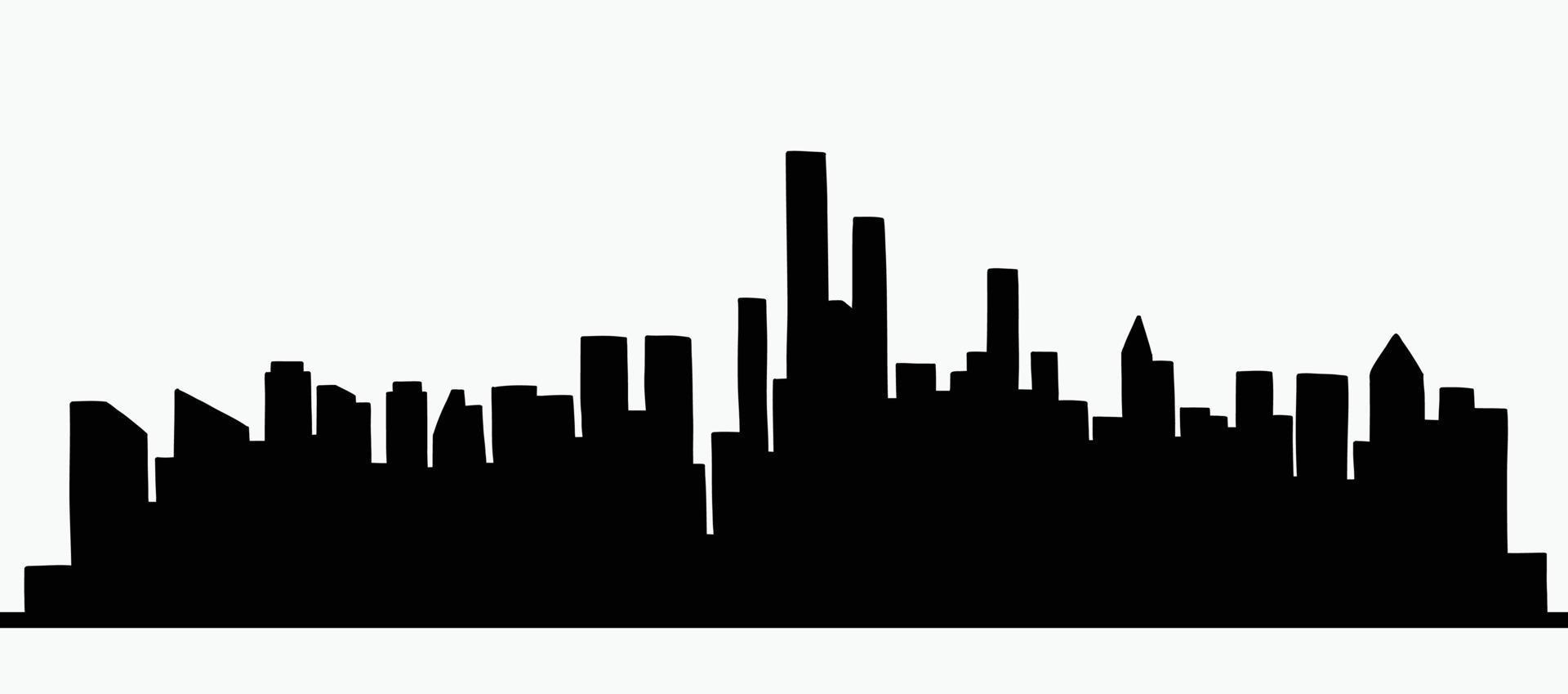 modernes Stadtbild Skyline Umriss Doodle Zeichnung auf weißem Hintergrund. vektor