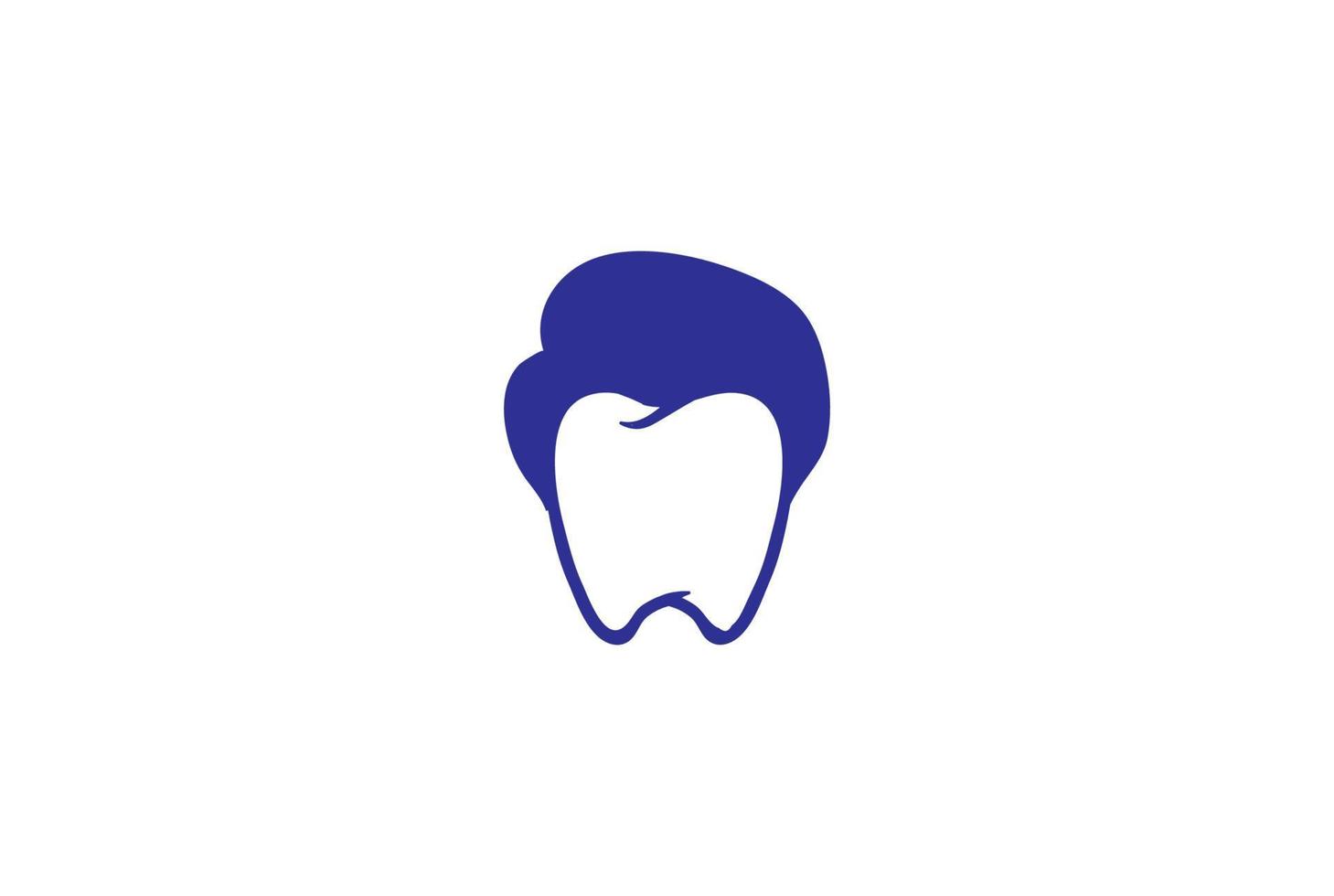 Mann männlich mit Dellenzahngesicht für zahnärztliche Zahnmedizin Arzt Klinik Logo Design Vektor