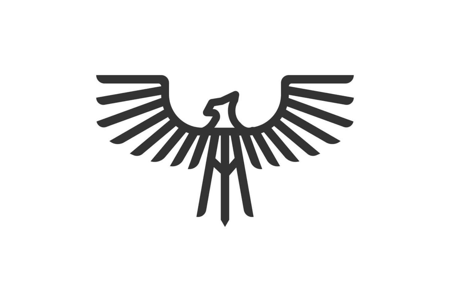 Vintage starker amerikanischer Adlerfalke Falke Phönix Vogel Monogramm Logo Design Vektor