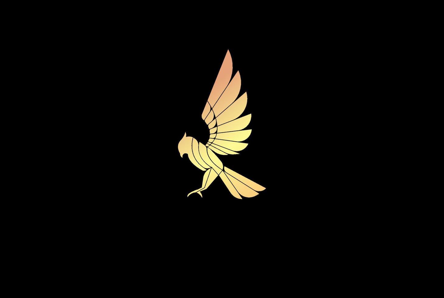 luxus goldener fliegender adlerfalke falke phoenix monogramm logo design vektor