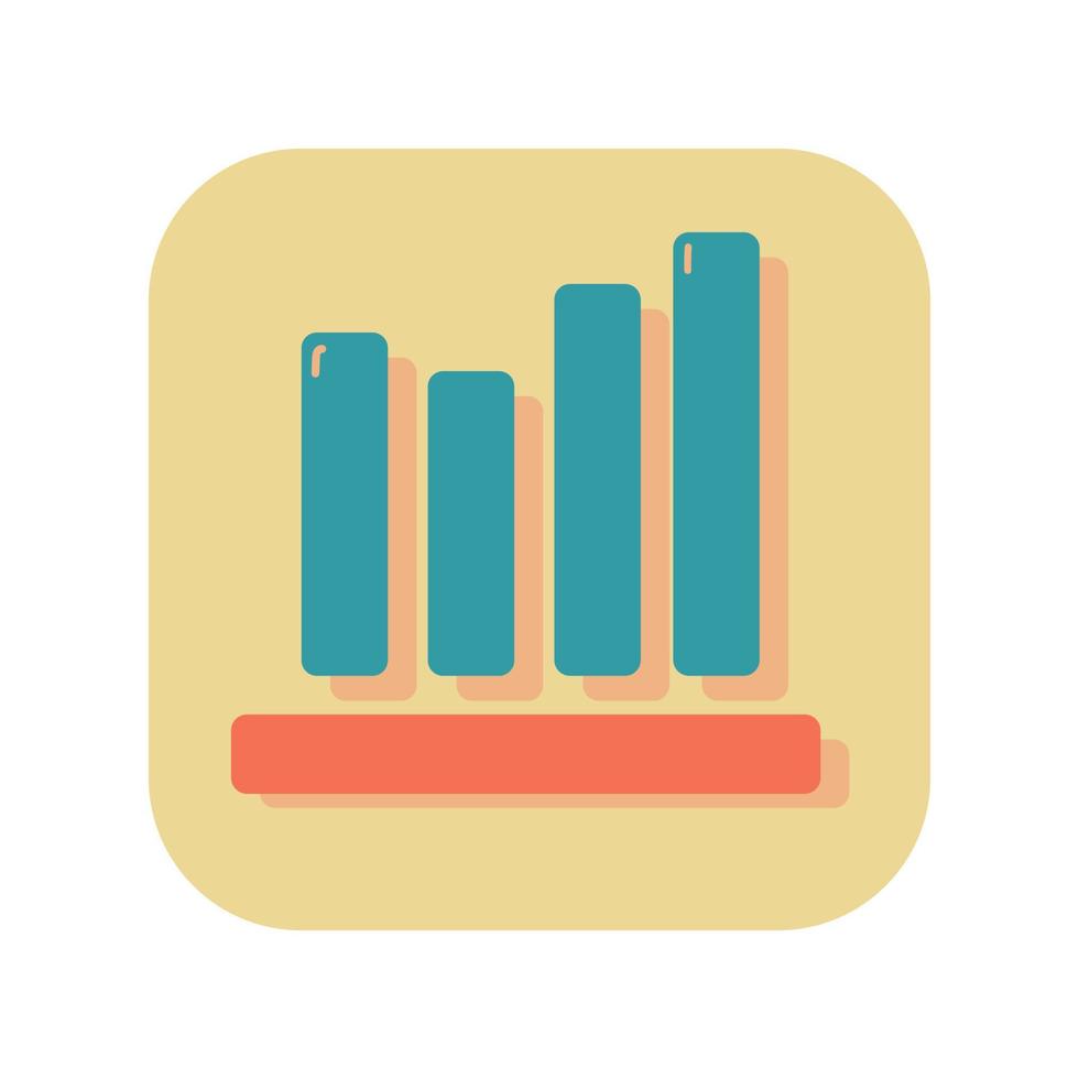 Statistisches Diagramm des abstrakten Schaltflächensymbols auf weißem Hintergrund - Vektor