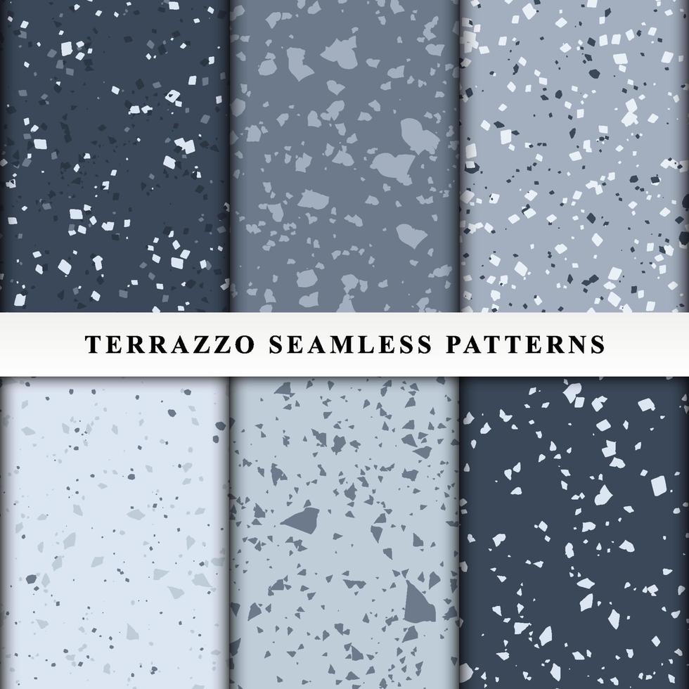 uppsättning terrazzo sömlösa mönster vektor