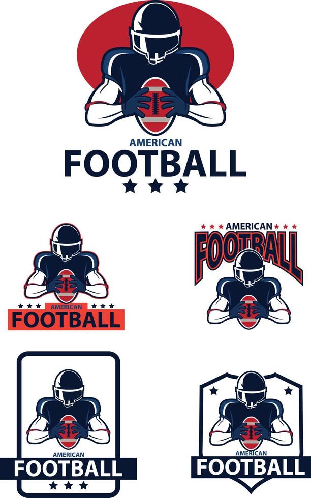 amerikansk fotboll logotyp set vektor