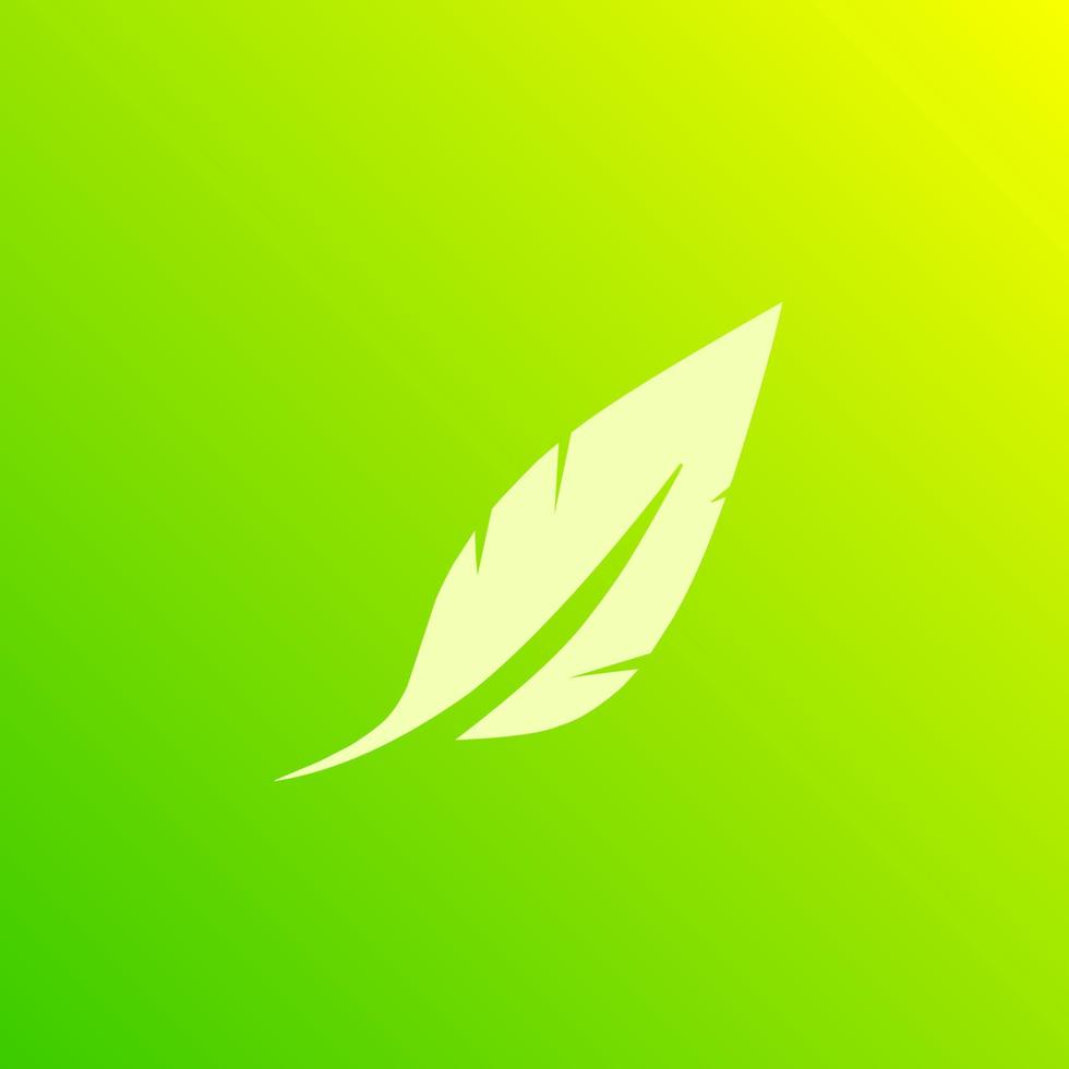 mall logotyp fjädrar och grön färg gradient bakgrund vektor