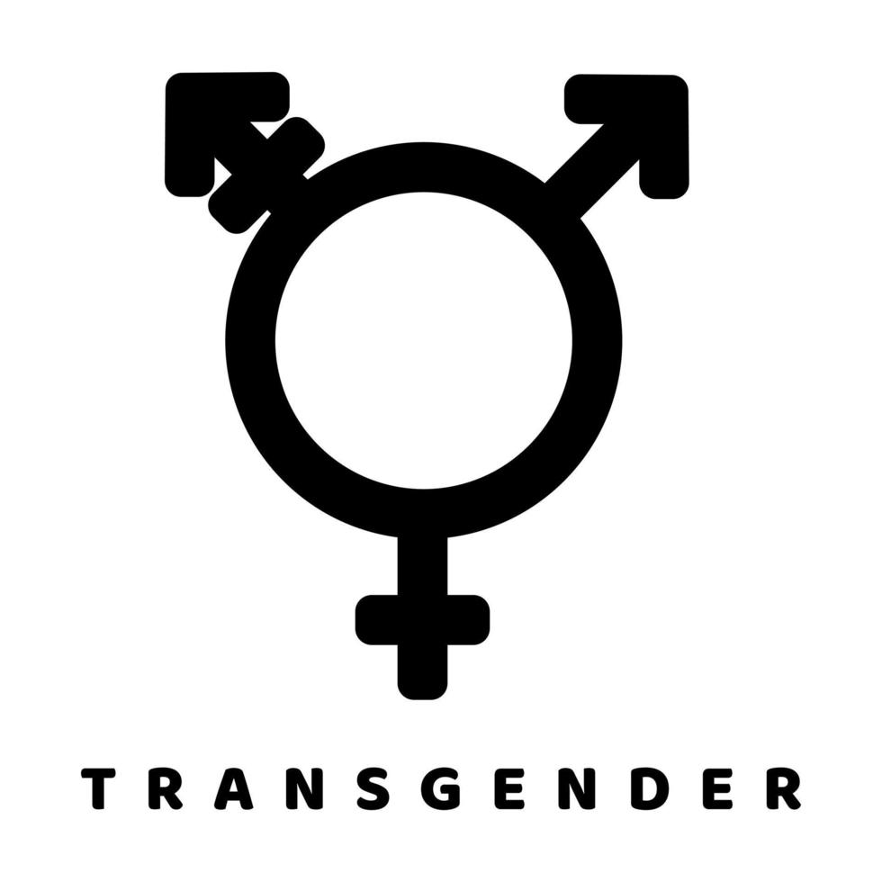 transgender kön symbol relaterade vektor glyf ikon. isolerad på vit bakgrund. vektor illustration.