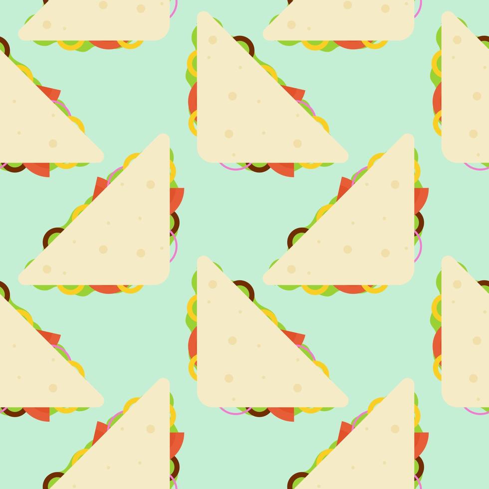 Sandwich nahtlose Muster Hintergrund Vektor-Design vektor