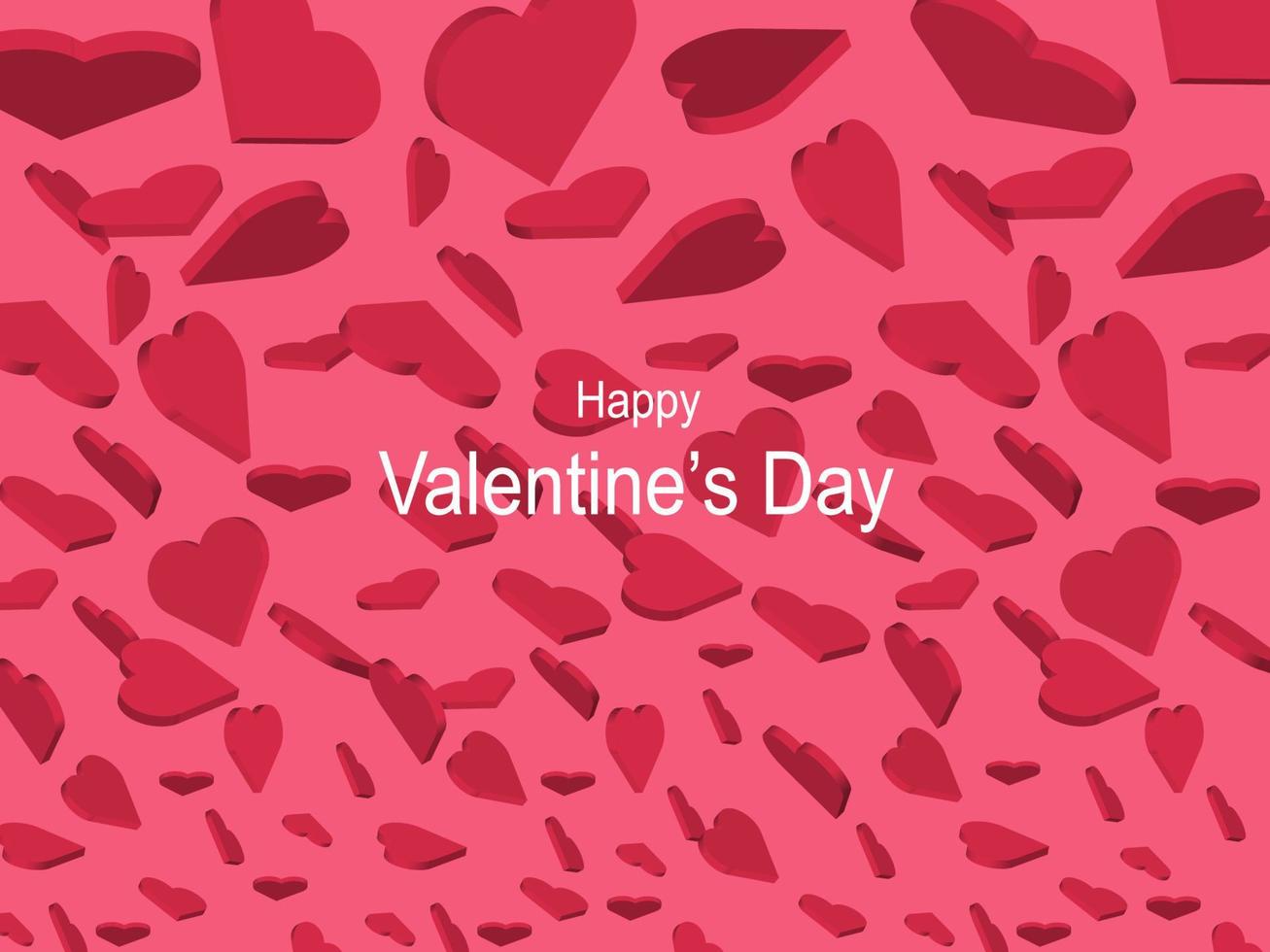 Valentinstag-Konzept-Banner. Schweben von 3D-Herzen wie ein Ballon. romantische Grußkarte. Vektor-Illustration. vektor