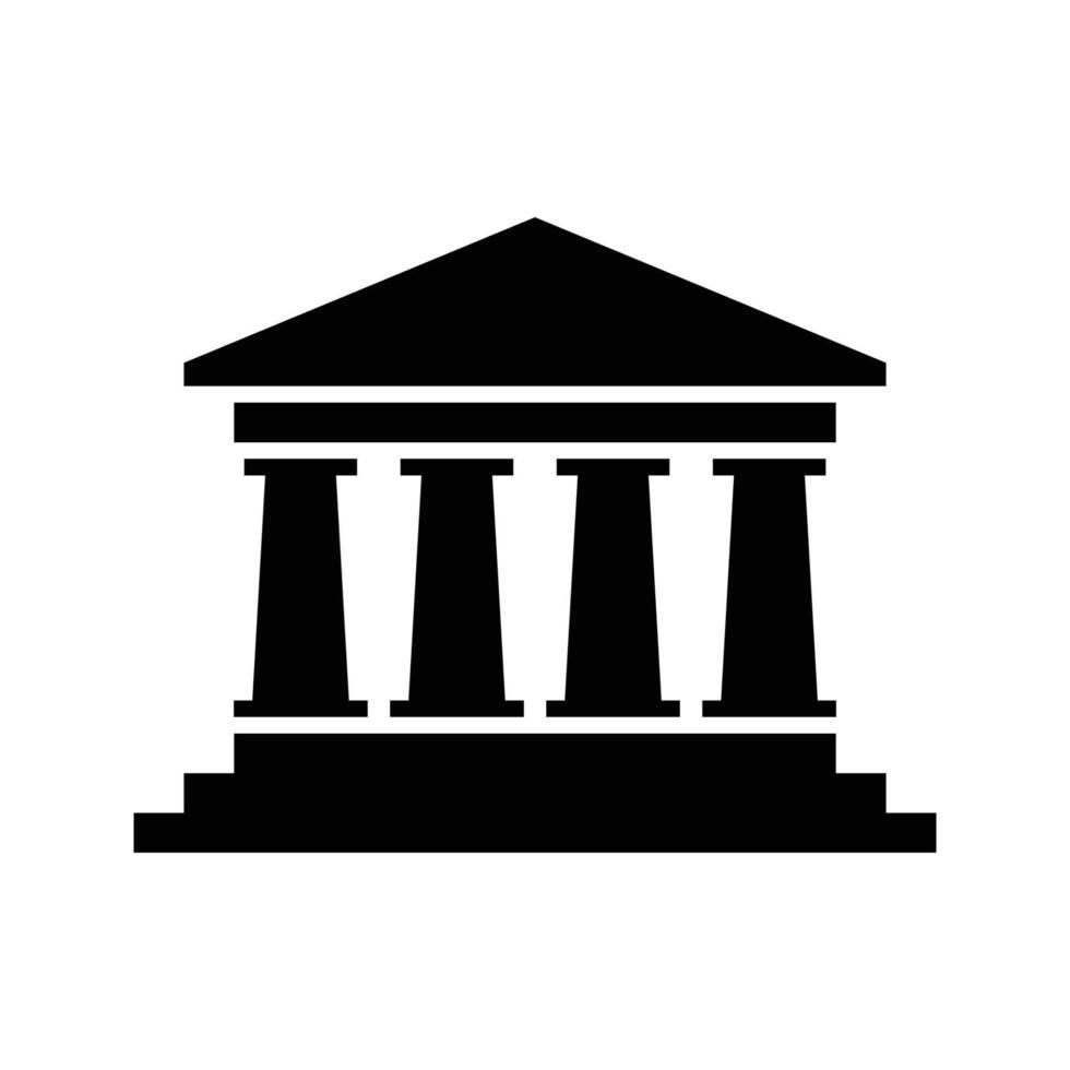 bankbyggnad ikonen isolerad på vit bakgrund vektor